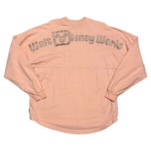 Disney Walt Disney World Long Sleeve Tee in Peach with Glitter Logo